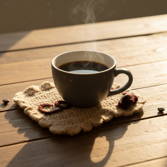 KNOTZIE Personalized Handmade Crochet Coffee Mat | Custom Name Mug Coaster | Cute Desk and Home Decor Gift